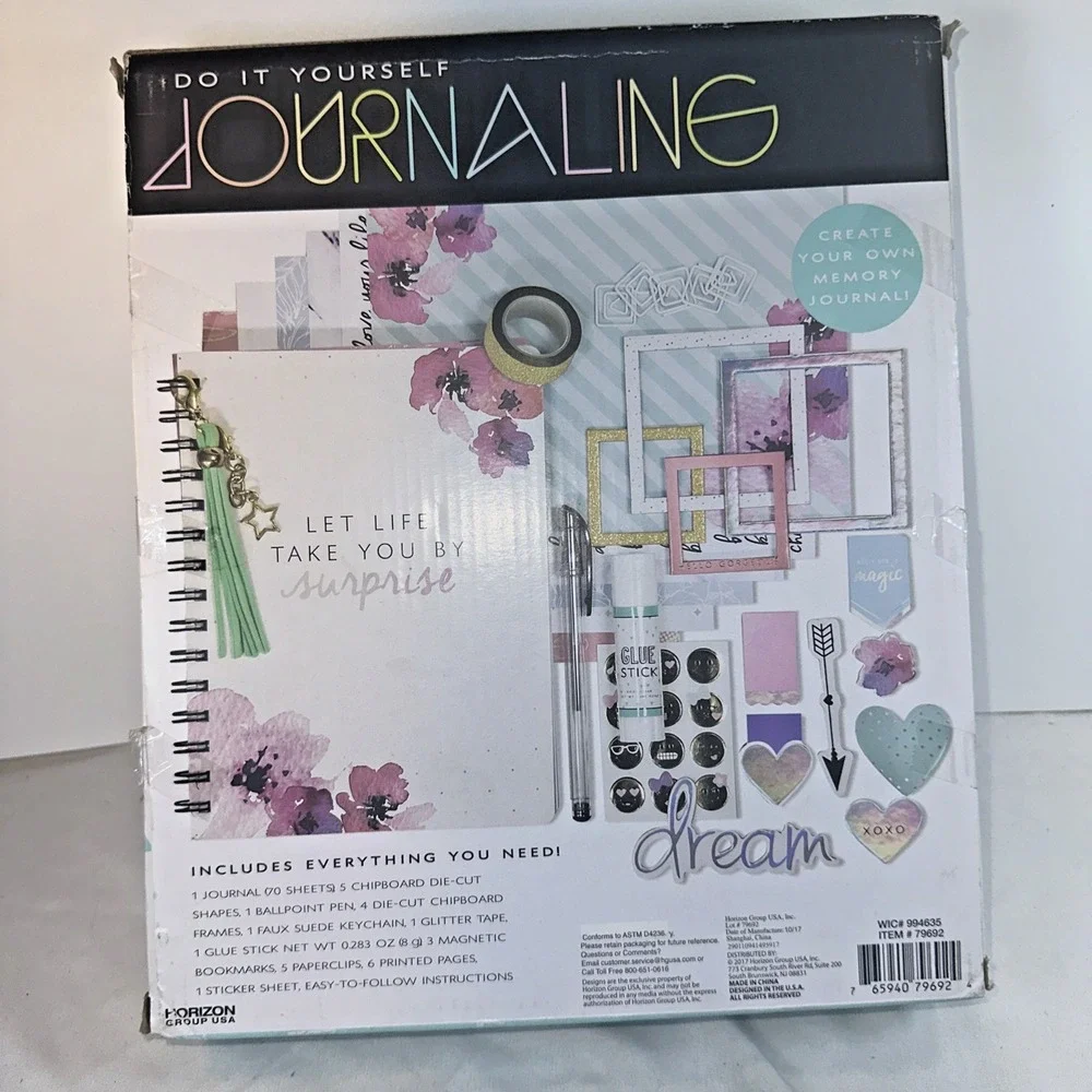 New Do It Yourself Journaling Create Memory Pen Frame Keychain Magnetic Bookmark